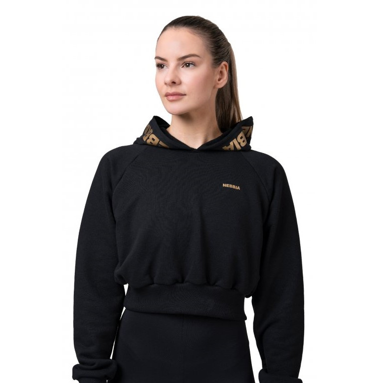 Dámská mikina Nebbia Golden Crop 824 Black XS