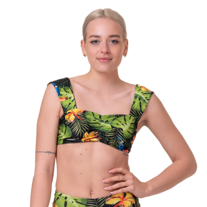 Dámský plavkový top Nebbia Miami Retro Top 553 Jungle Green S