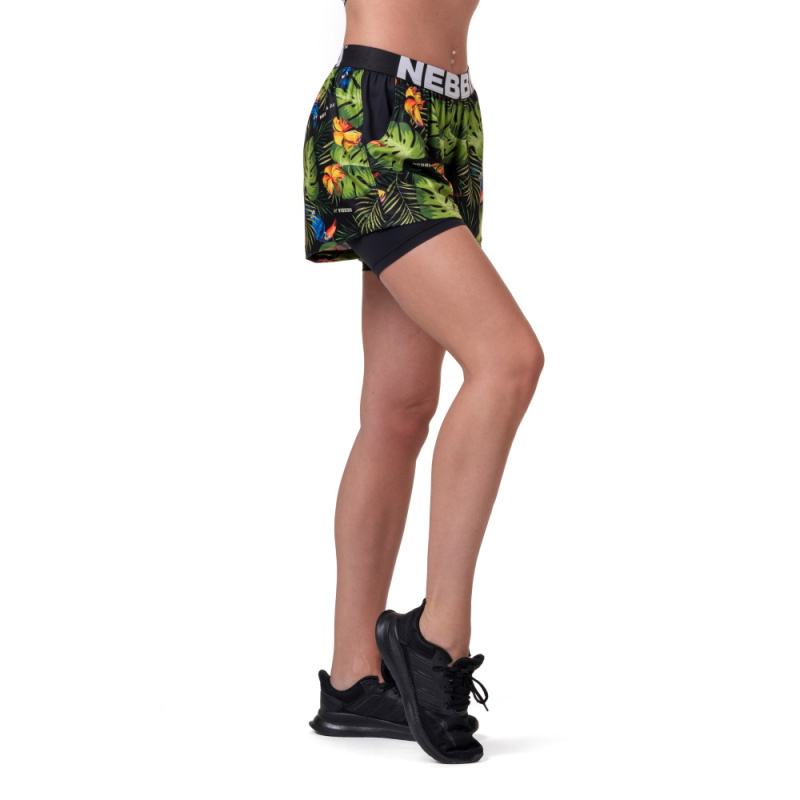 Dámské kraťasy Nebbia High-Energy Double Layer 563 Jungle Green XS