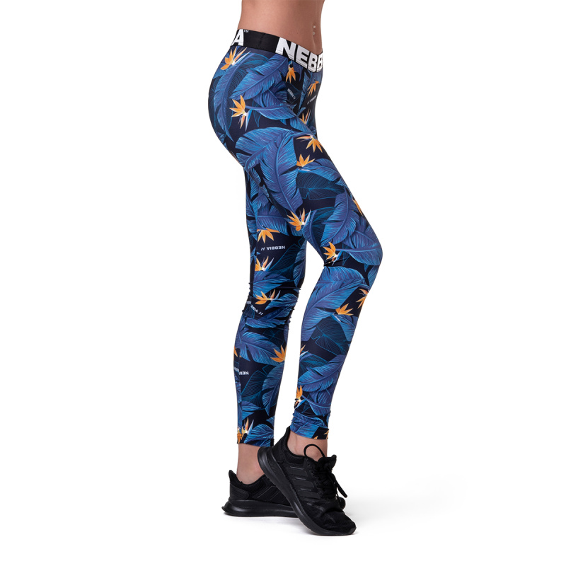 Dámské legíny Nebbia Mid Waist Ocean Power 566 Ocean Blue XS