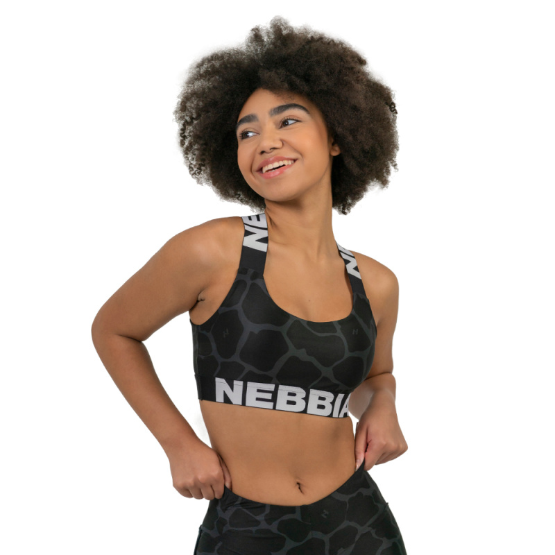 Sportovní podprsenka s vysokou podporou Nebbia Ocean Selected 552 Black S