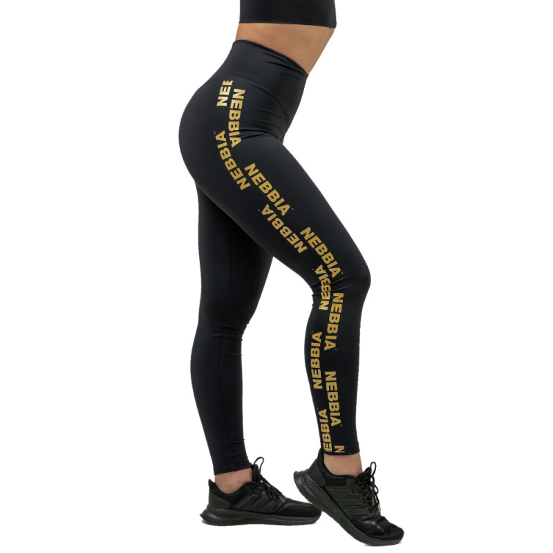 Dámské legíny s vysokým pasem Nebbia INTENSE Iconic 834 Black/Gold L