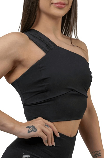 Nebbia Intense Dámská Sportovní podprsenka s vysokou podporou Asymmetric 841 černá - XS