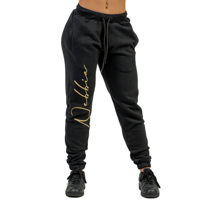 Dámské volné tepláky Nebbia INTENSE Signature 846 Black/Gold XS