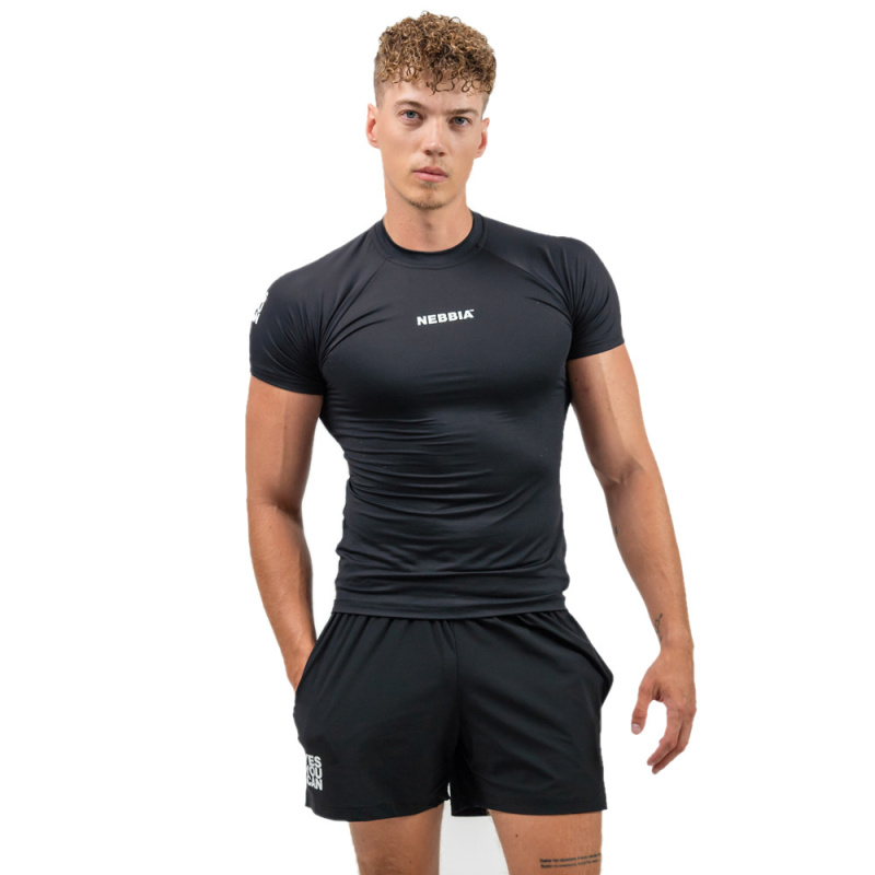 Pánské kompresní tričko Nebbia PERFORMANCE 339 Black M