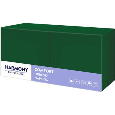HARMONY Ubrousky 2vrtsvé green/zelené 33 x 33 cm 250 ks