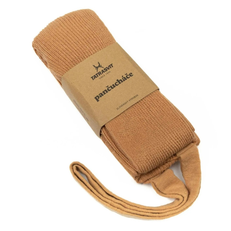 Dětské punčocháče s kšandami DUCIKA 100% bavlna velikost 60 hnědá