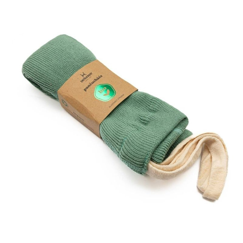 Dětské punčocháče DUFICA ze 100% bio bavlny velikost 62-68 – olivově zelená