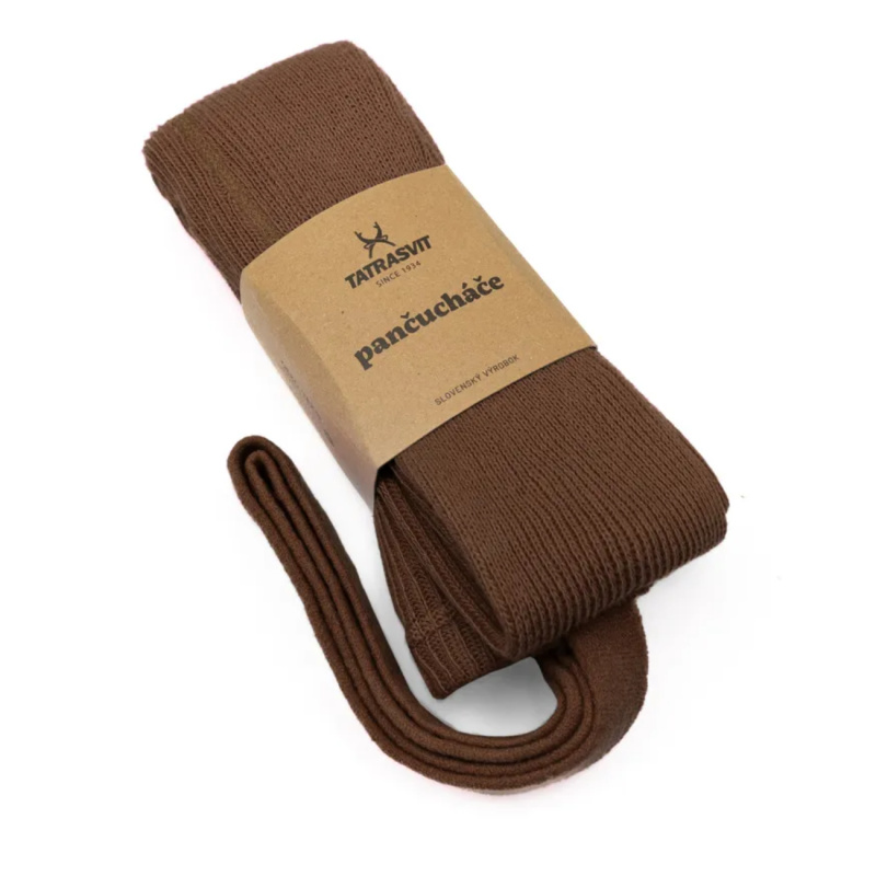 Dětské punčocháče s kšandami DUCIKA 100% bavlna velikost 70 tmavě hnědá