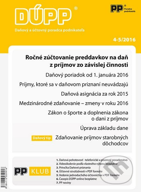 DÚPP 4-5/2016 (Ročné zúčtovanie preddavkov na daň z príjmov zo závislej činnosti)