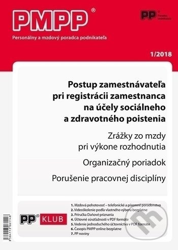 PMPP 1/2018 (Postup zamestnávateľa pri registrácii zamestnanca na účely sociálneho a zdravotného poistenia)