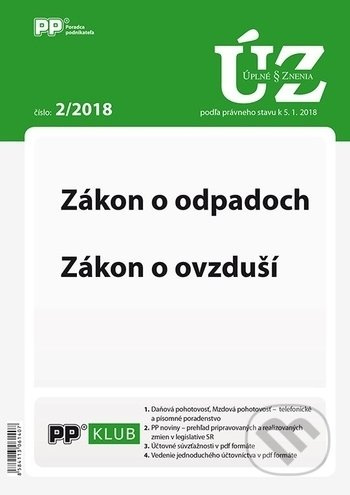 Úplné znenia zákonov 2/2018 (Zákon o odpadoch, Zákon o ovzduší)