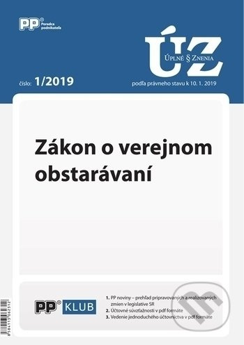 Úplné znenia zákonov 1/2019 (Zákon o verejnom obstarávaní)