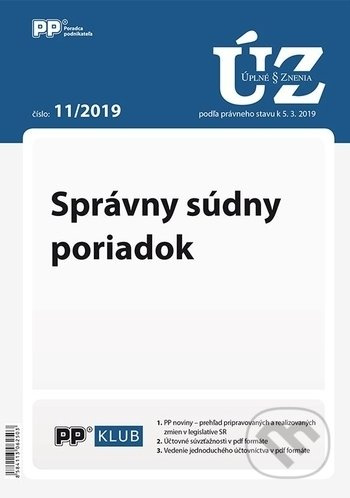 Úplné znenia zákonov 11/2019 (Správny súdny poriadok)