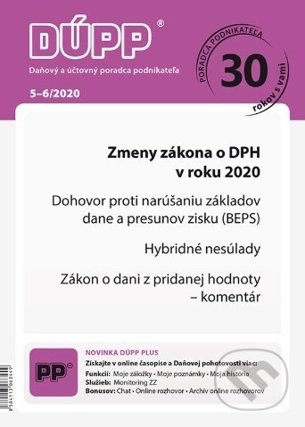 DUPP 5-6/2020 Zmeny zákona o DPH v roku 2020