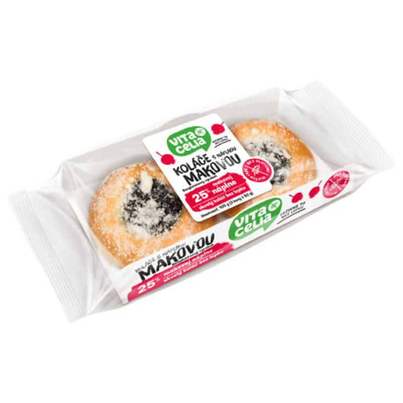 Vitacelia Bezlepkové koláče s náplní makovou, 2 ks