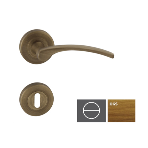 Klika LAURA2-R,bronz česaný matný,WC LAURA2ROGSWC