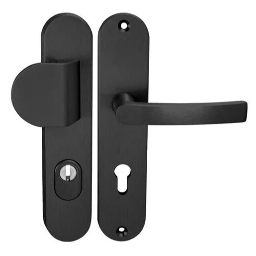 Bezpečnostní kování Naturel Axa černé s překrytím pro vstupní dveře - BETAPLUSMAKL92F8