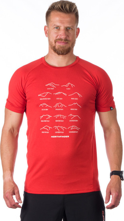 Pánské sportovní tričko NORTHFINDER John červené Velikost: 2XL