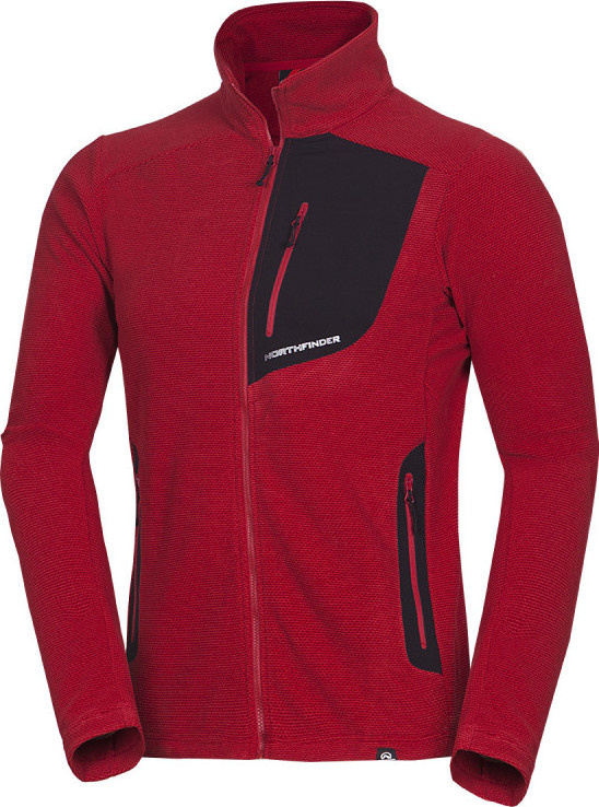 Pánská fleecová mikina NORTHFINDER Bob červená Velikost: 2XL