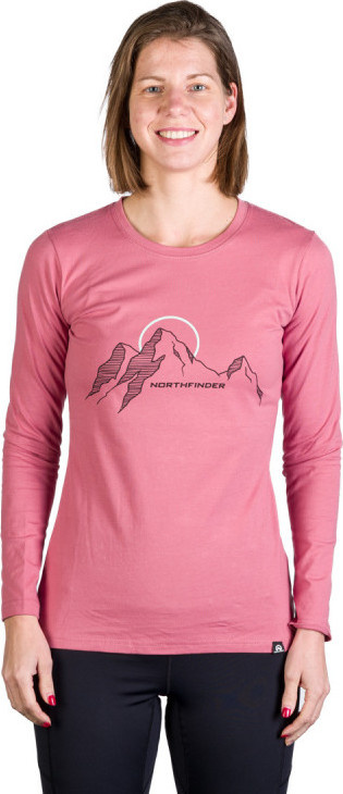 Dámské bavlněné triko NORTHFINDER Shari růžové Velikost: 2XL