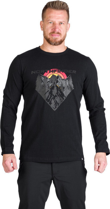 Pánské bavlněné triko NORTHFINDER Clair černé Velikost: 2XL