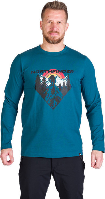 Pánské bavlněné triko NORTHFINDER Clair modré Velikost: 2XL