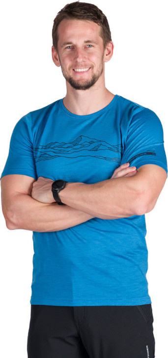 Pánské merino triko NORTHFINDER Rainer modré Velikost: XL