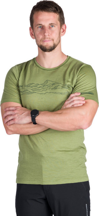 Pánské merino triko NORTHFINDER Rainer zelené Velikost: XL