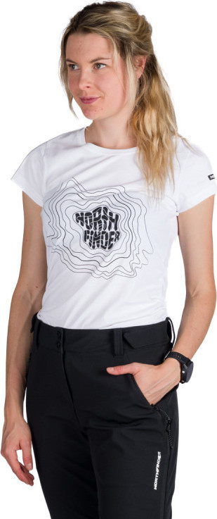 Dámské bavlněné triko NORTHFINDER Mandi bílé Velikost: XL