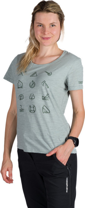 Dámské bavlněné triko NORTHFINDER Candice zelené Velikost: 2XL