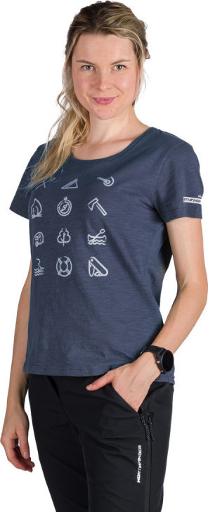 Dámské bavlněné triko NORTHFINDER Candice modré Velikost: XS