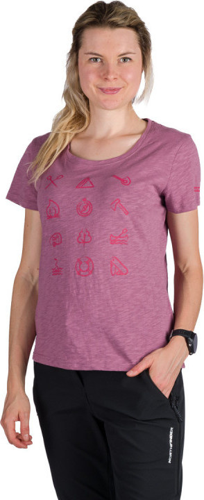 Dámské bavlněné triko NORTHFINDER Candice fialové Velikost: XS