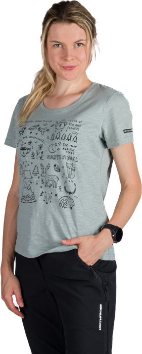 Dámské bavlněné triko NORTHFINDER Amie zelené Velikost: XS