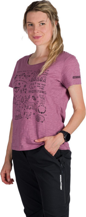 Dámské bavlněné triko NORTHFINDER Amie fialové Velikost: XS