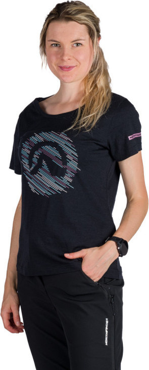 Dámské merino triko NORTHFINDER Lindsey černé Velikost: M
