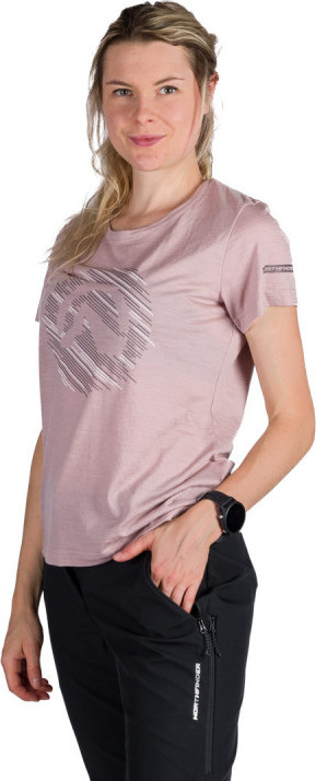 Dámské merino triko NORTHFINDER Lindsey růžové Velikost: L