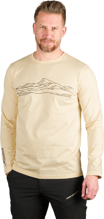 Pánské bavlněné triko NORTHFINDER Bodi béžové Velikost: XL