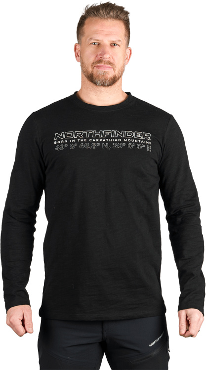 Pánské bavlněné triko NORTHFINDER Denes černé Velikost: 2XL