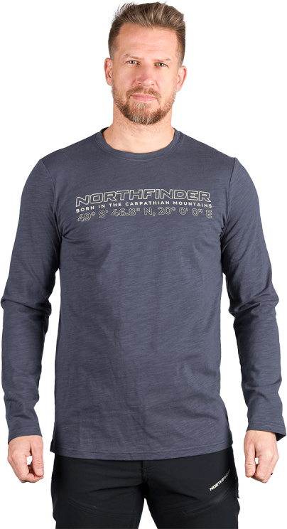 Pánské bavlněné triko NORTHFINDER Denes modré Velikost: 2XL