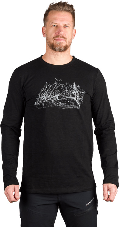 Pánské bavlněné triko NORTHFINDER Ember černé Velikost: 2XL