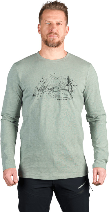 Pánské bavlněné triko NORTHFINDER Ember zelené Velikost: L