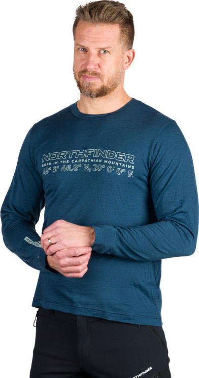Pánské merino triko NORTHFINDER Erneszt modré Velikost: XL