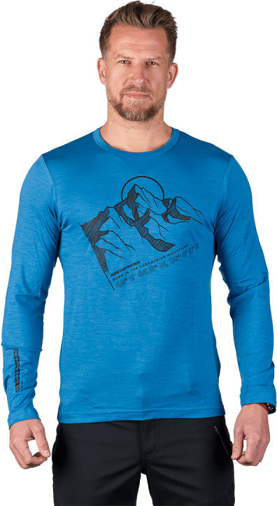 Pánské merino triko NORTHFINDER Erno modré Velikost: 2XL