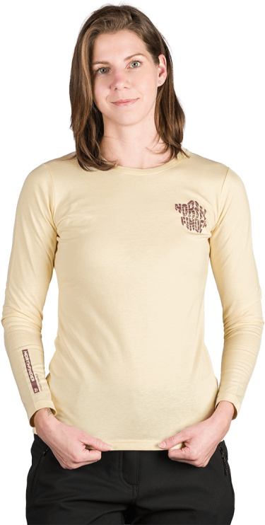 Dámské bavlněné triko NORTHFINDER Hailie béžové Velikost: S
