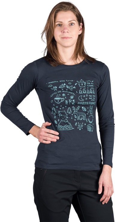 Dámské bavlněné triko NORTHFINDER Riya modré Velikost: XL