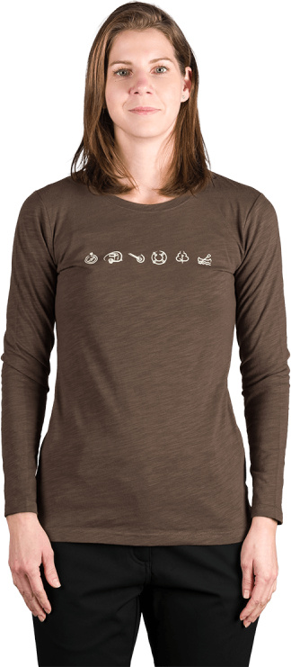 Dámské bavlněné triko NORTHFINDER Elianna hnědé Velikost: 2XL