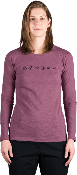 Dámské bavlněné triko NORTHFINDER Elianna fialové Velikost: S