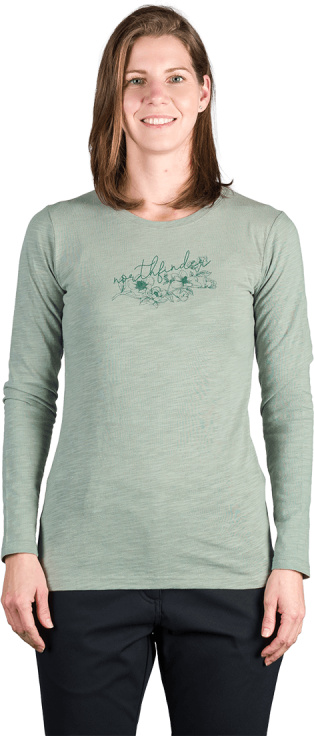 Dámské bavlněné triko NORTHFINDER Iyana zelené Velikost: S