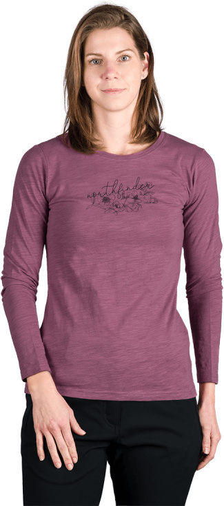 Dámské bavlněné triko NORTHFINDER Iyana fialové Velikost: XL